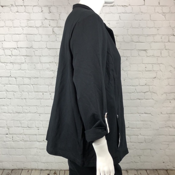 1X 3X Black French Terry Jacket Plus Size - Picture 5 of 7